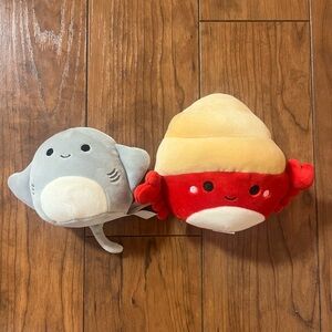 Squishmallows Aziza the Stingray and Indie the Hermit Crab Mini Plush Set